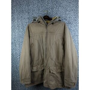 Napapijri Geographic Expedition Team Hooded Parka Coat XL Tan Sherpa Lined RARE!